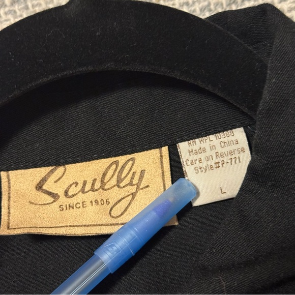 Vintage Scully Skull Rose Western Embroidered Pearl Snap Black Button Up Size L - Picture 13 of 15